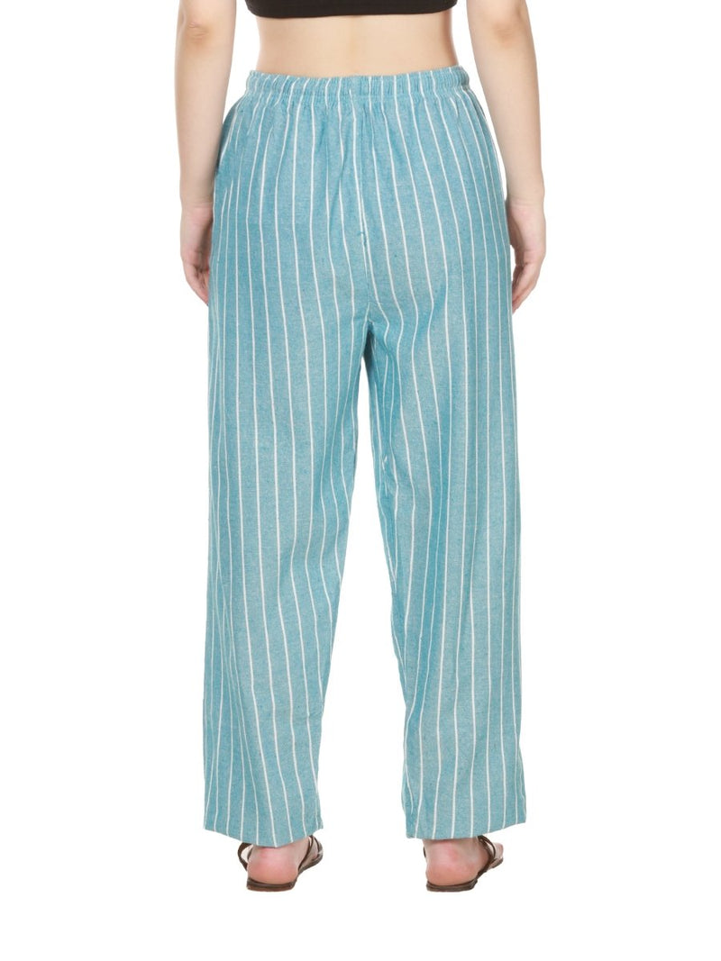 Buy Women's Lounge Pant | Blue Stripes | Fits Waist 28" to 36" | Shop Verified Sustainable Womens Pants on Brown Living™