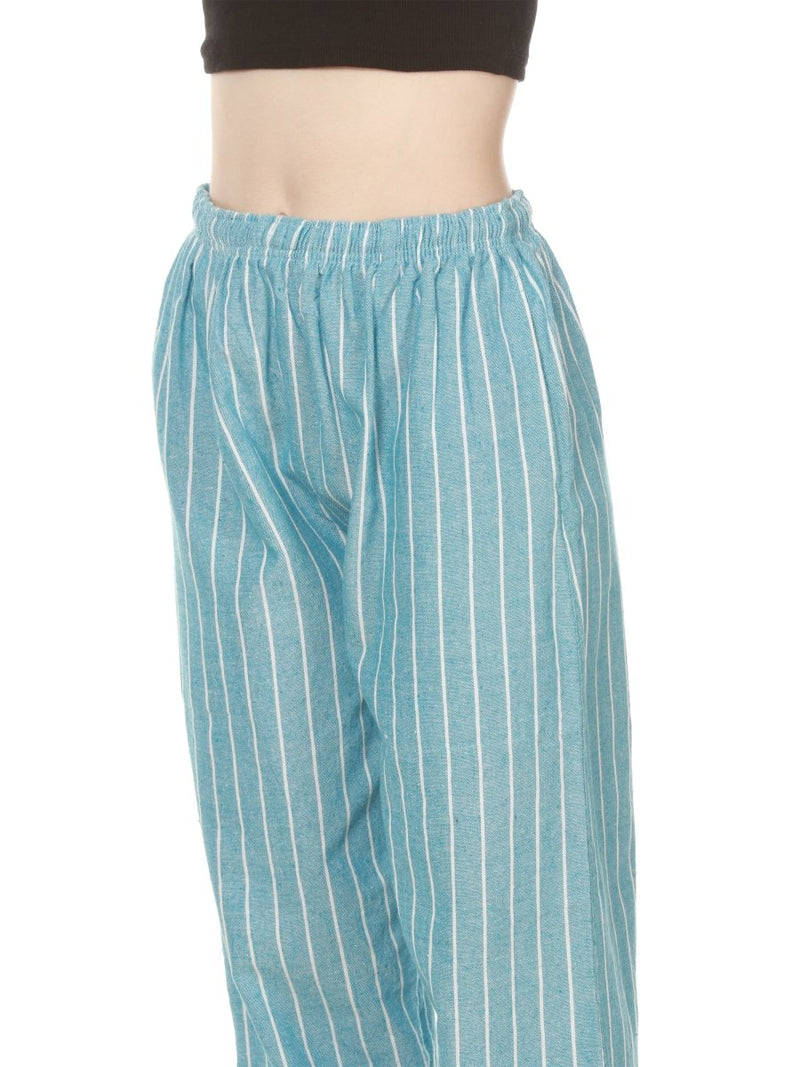 Buy Women's Lounge Pant | Blue Stripes | Fits Waist 28" to 36" | Shop Verified Sustainable Womens Pants on Brown Living™