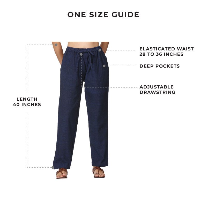 Buy Women's Lounge Pant | Dark Blue | Fits Waist Size 28" to 36" | Shop Verified Sustainable Womens Pants on Brown Living™