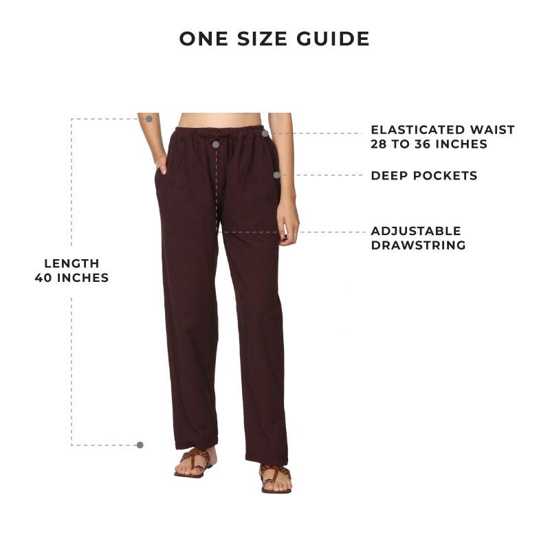 Buy Women's Lounge Pant | Maroon | Fits Waist Size 28" to 36" | Shop Verified Sustainable Womens Pants on Brown Living™