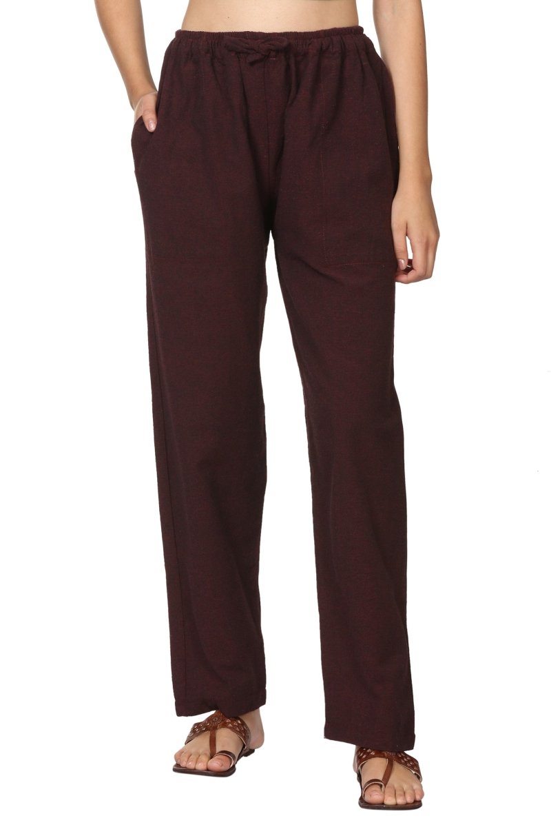 Buy Women's Lounge Pant | Maroon | Fits Waist Size 28" to 36" | Shop Verified Sustainable Womens Pants on Brown Living™