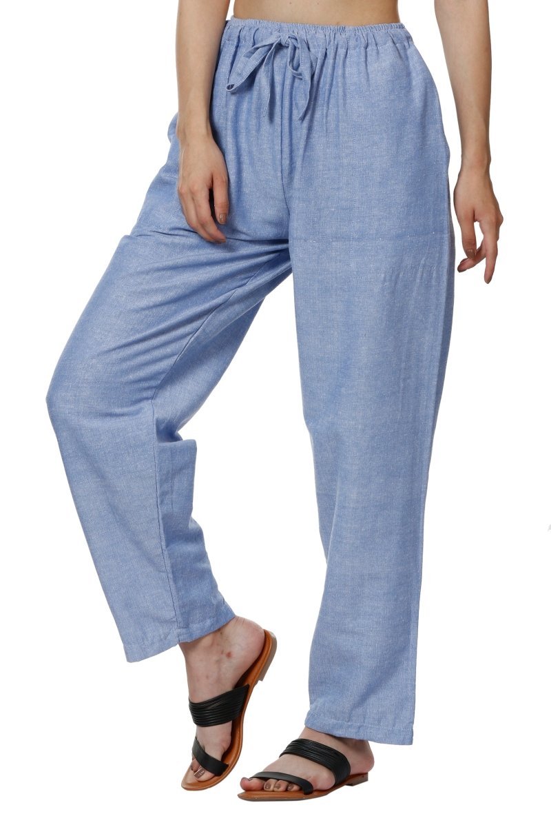 Buy Women's Lounge Pants | Blue | Fits Waist Size 28" to 36" | Shop Verified Sustainable Womens Pyjama on Brown Living™