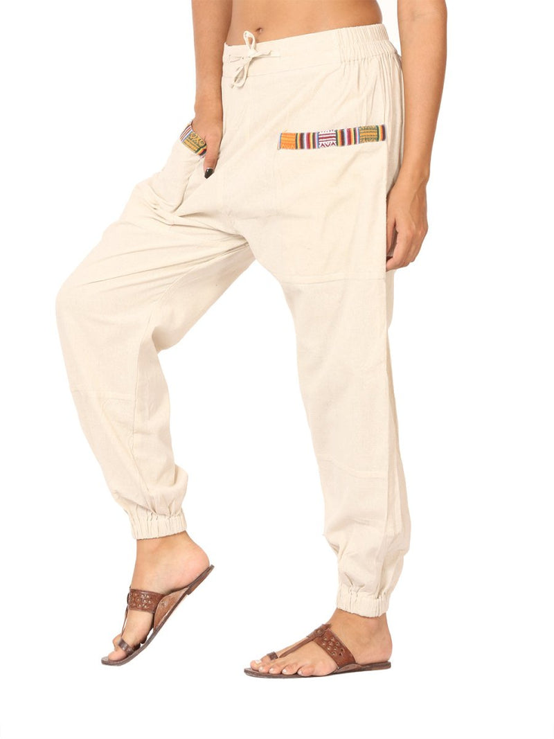 Buy Women's Straight Fit Harem Hopper Pants | Cream | Fits Waist 28" to 38" | Shop Verified Sustainable Womens Pyjama on Brown Living™