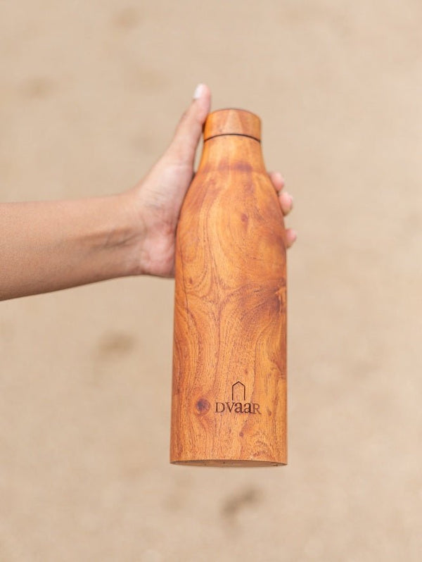 Buy Wooden Copper Bottle Mahogany Wood 500ml | Shop Verified Sustainable Bottles & Sippers on Brown Living™