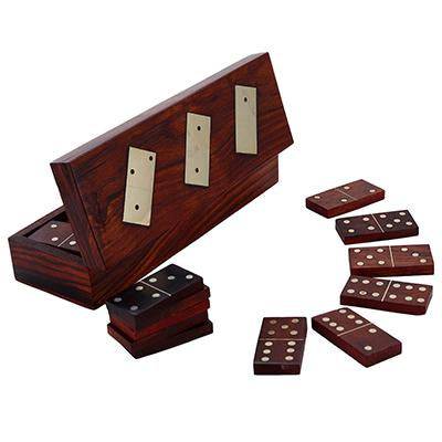 Buy Handcrafted Wooden Domino Box with Dominoes- 8 Inch | Shop Verified Sustainable Learning & Educational Toys on Brown Living™