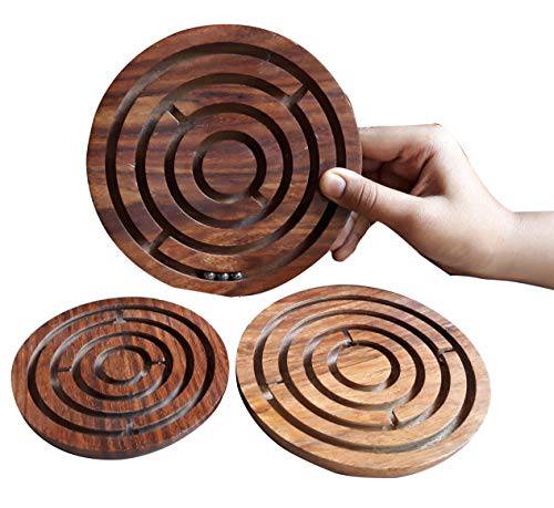 Buy Wooden Labyrinth Board Game Ball in Maze Puzzle Goli Game | Shop Verified Sustainable Learning & Educational Toys on Brown Living™