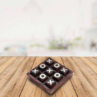 Buy Wooden Noughts and Crosses | TIK Tak Toe Pedagogical Board - Dark Finish | Shop Verified Sustainable Learning & Educational Toys on Brown Living™