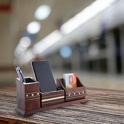 Buy Wooden Handmade Desk Organizer for Home & Office| Storage Organiser | Shop Verified Sustainable Desk Organizers on Brown Living™