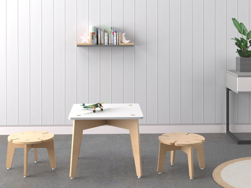 Buy Wooden Table & Stool Package | Shop Verified Sustainable Decor & Artefacts on Brown Living™